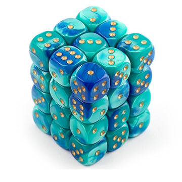 Gemini Blue-Teal 36d6 Dice Cube
