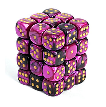 Gemini Black-Purple 36d6 Dice Set