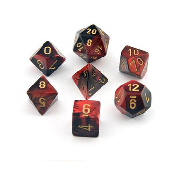 Gemini Red-Black 7-Dice Set