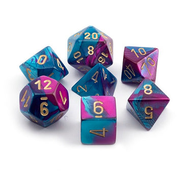 Gemini Purple-Teal 7-Dice Set