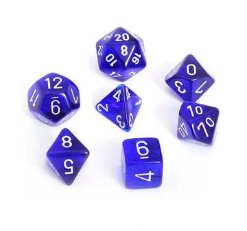 Translucent Blue 7-Dice Set