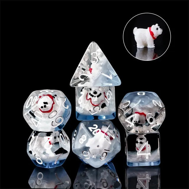 dice riddle polar bear and fishing Polar Bear 7-Dice Set
