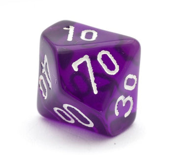 Single Translucent Purple d10 Percentile