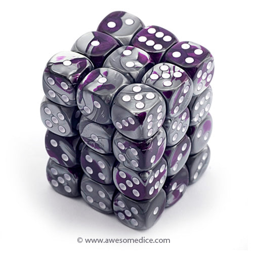 Gemini Purple-Steel 36d6 Dice Cube