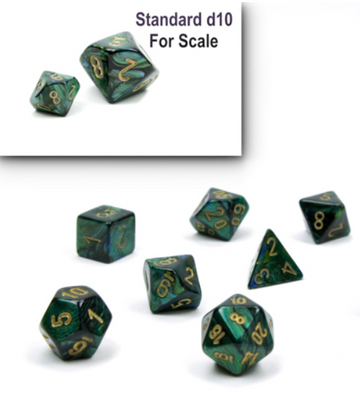 Mini Scarab Jade 7-Dice Set