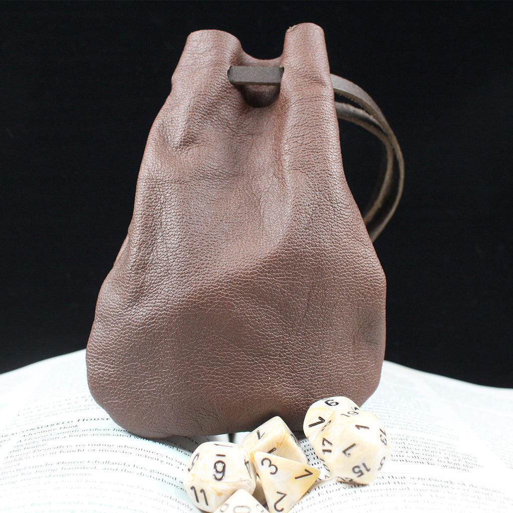 Brown Leather Dice Bag