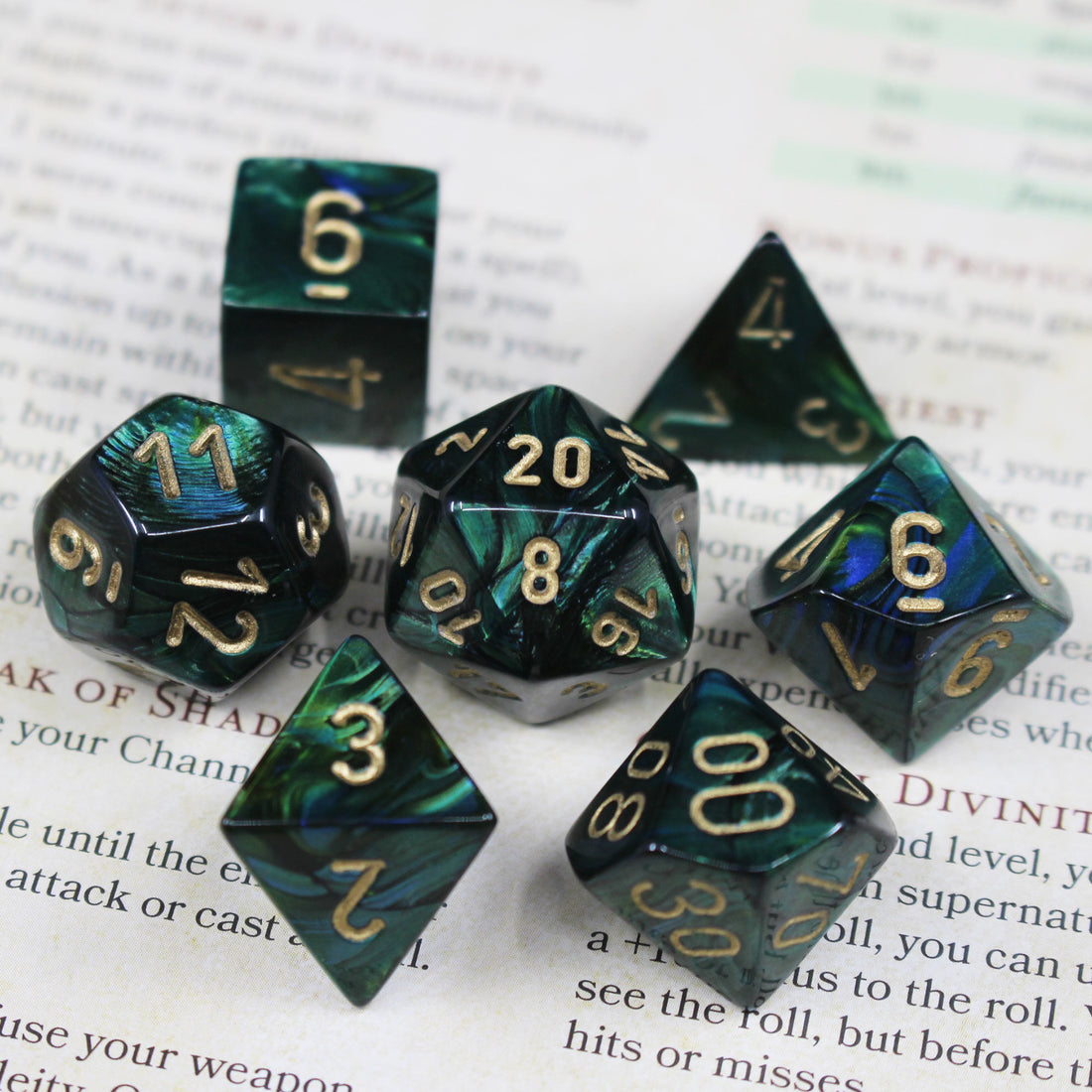 Scarab Jade 7-Dice Set