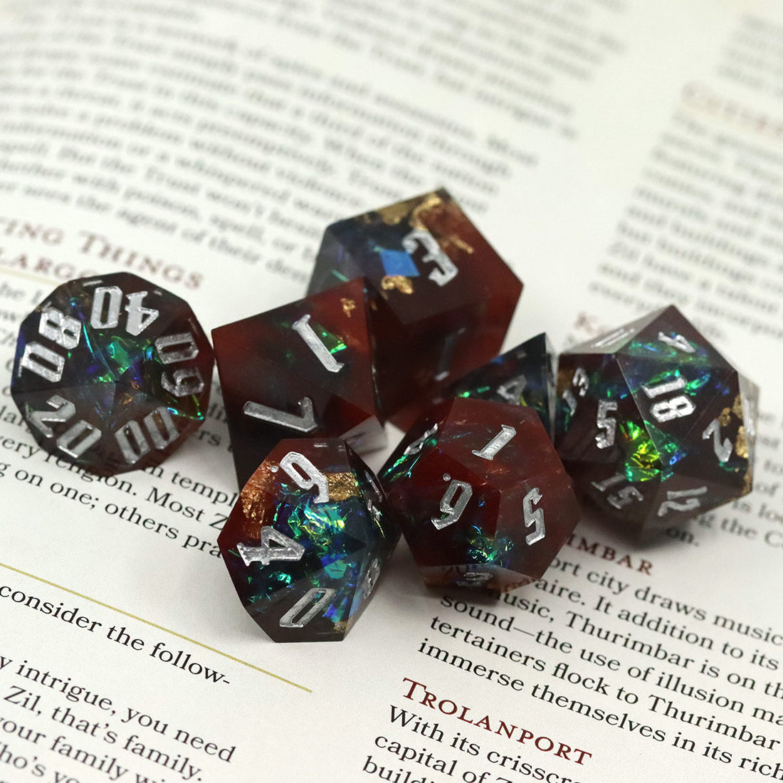 Spectre Stone Sky Sharp Edge RPG Dice Set