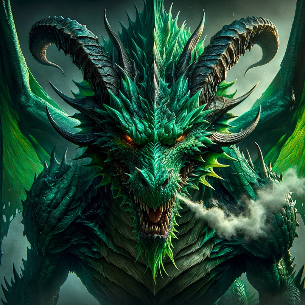 menacing green dragon