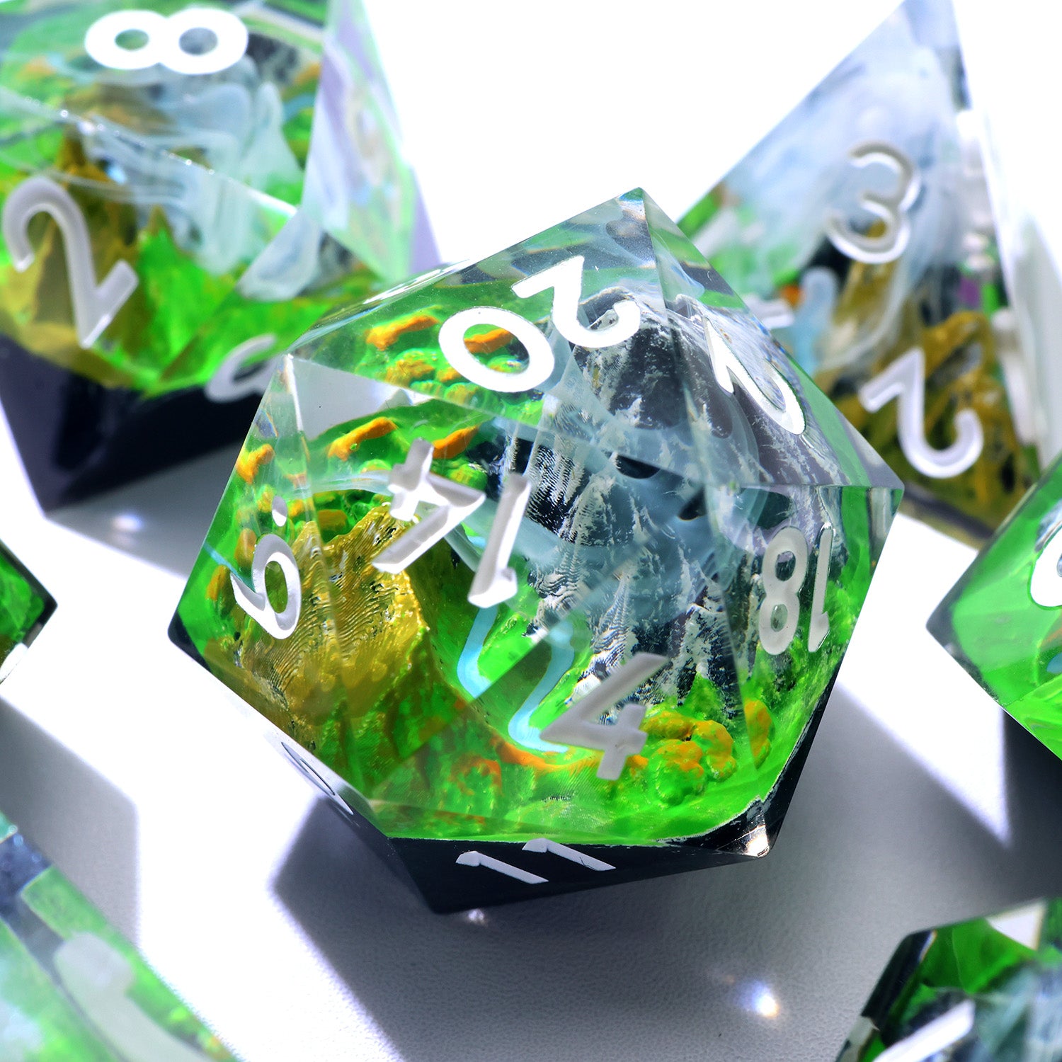 Verdurous Mountain Sharpedge Dice Set - Awesome Dice