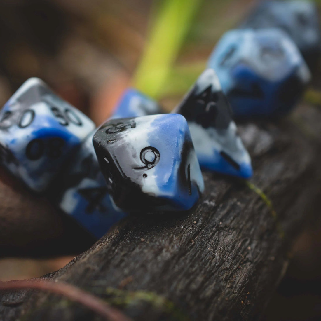 Sea Camo 7-Dice Set - complete polyhedral dice set for DnD