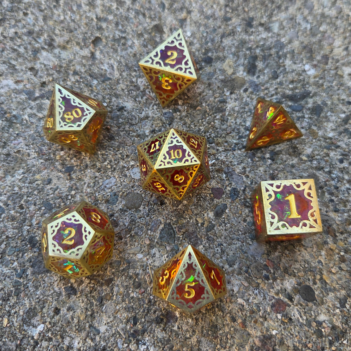 Sheathed 7-Dice Set: Multicolor