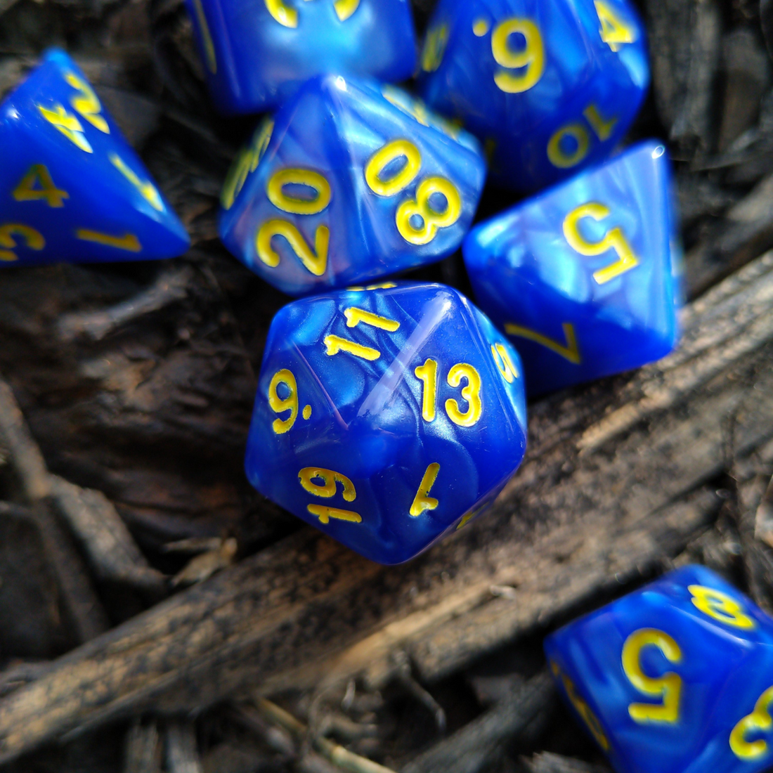 Blue Maizer DnD Dice Set - complete polyhedral dice set for DnD