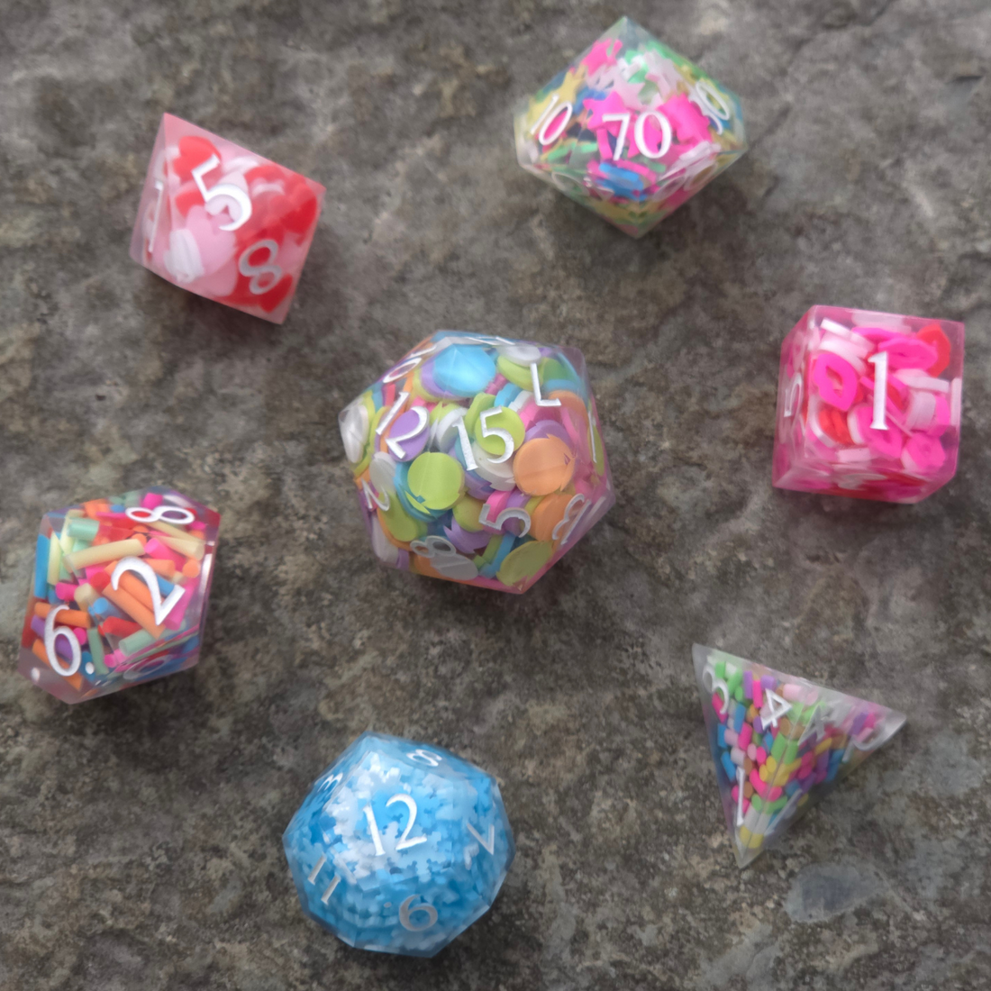 Toybox Sharpedge Dice Set - complete polyhedral dice set for DnD
