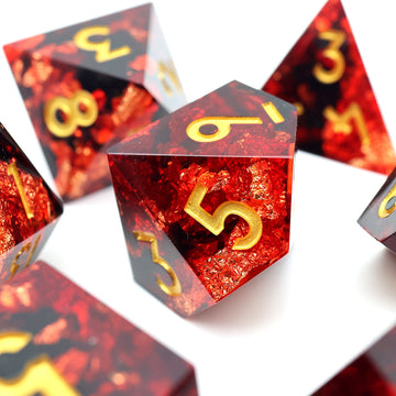 Red Wine Sharpedge DnD Dice Set
