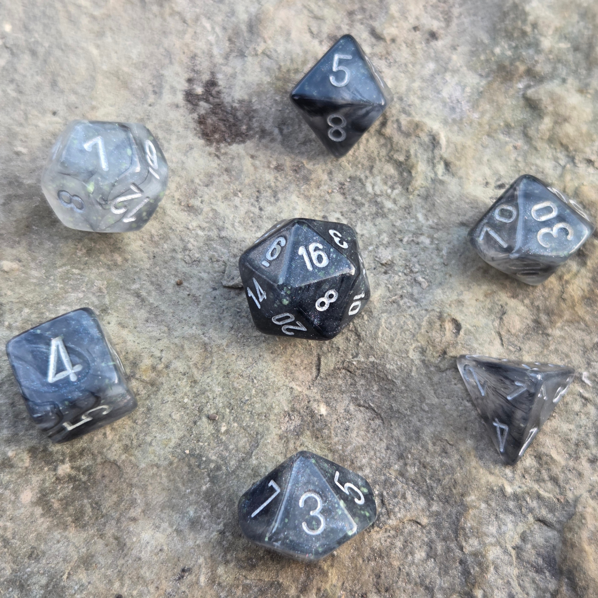 Borealis Light Smoke/Silver with Luminary - Awesome Dice