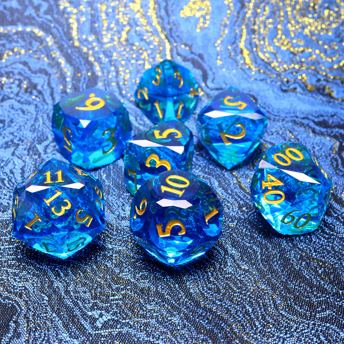 Diamond Cut 7-Dice Set: Blue