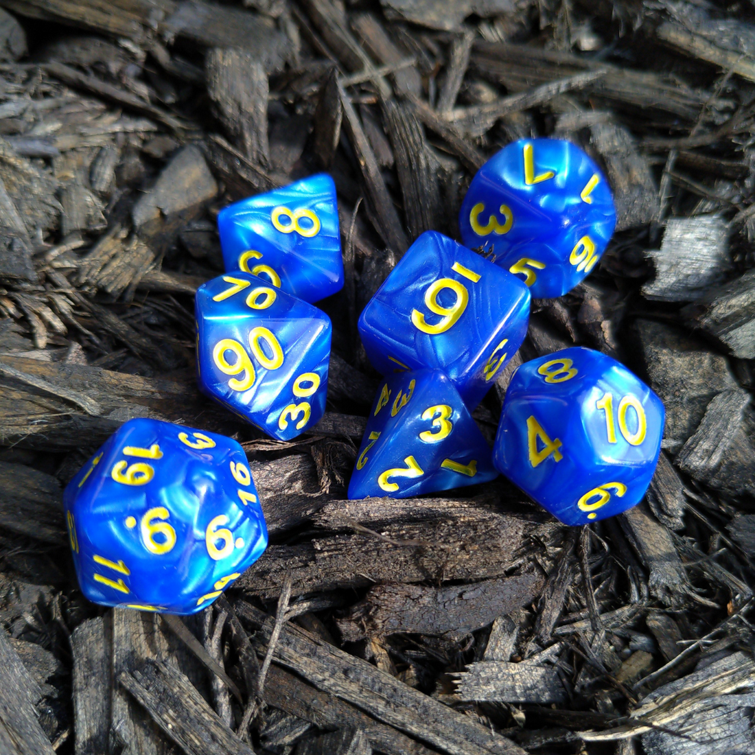 Blue Maizer DnD Dice Set - complete polyhedral dice set for DnD