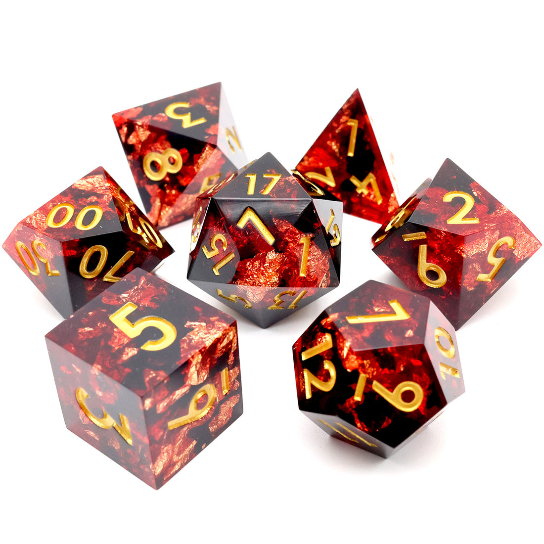 Red Wine Sharpedge DnD Dice Set