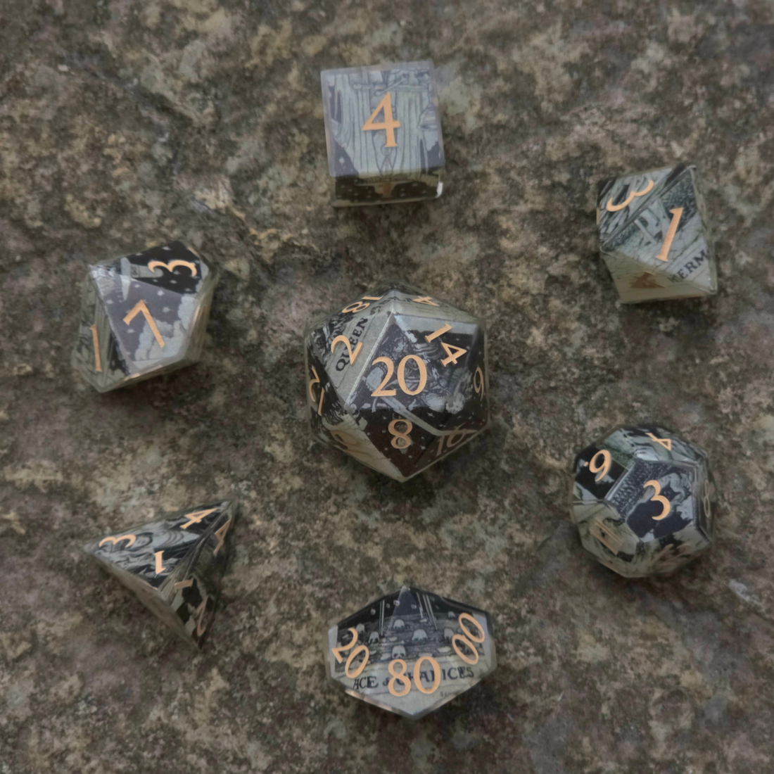 Ephemera: Tarot Sharpedge Dice Set - complete polyhedral dice set for DnD