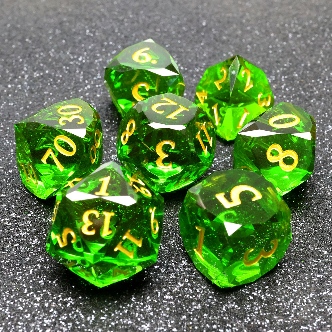 Diamond Cut 7-Dice Set: Green