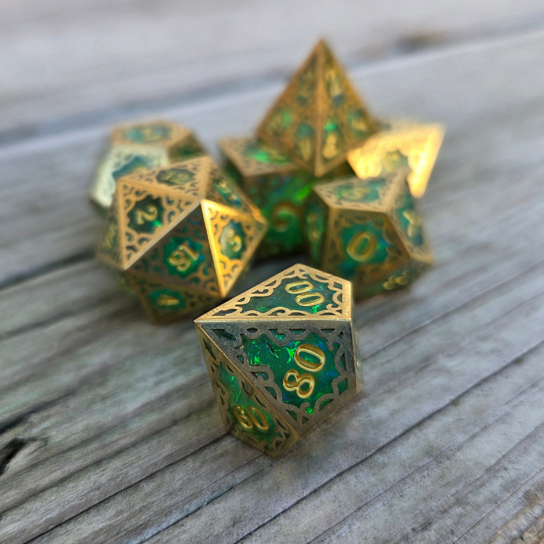 Sheathed 7-Dice Set: Green
