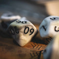Snow Camo dice set - alternate angle showing color and detail