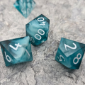 Meltwater Handmade Sharpedge Dice dice set - individual dice spread view