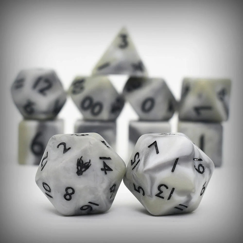 Snow Camo dice - detail shot showing unique pattern