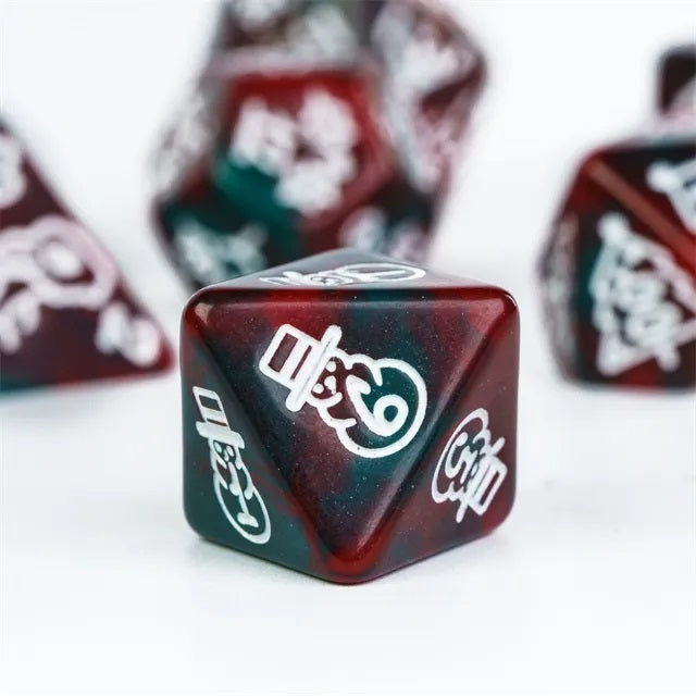 Christmas 7-DnD Dice Set - complete polyhedral dice set for DnD
