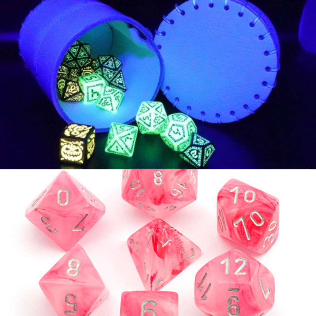 Glow in the Dark Bundle - complete polyhedral dice set for DnD