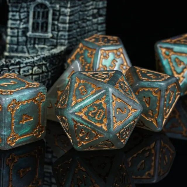 Frost Giants 7-Dice Set - complete polyhedral dice set for DnD