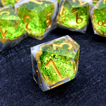 Green Geode Sharpedge Dice Set