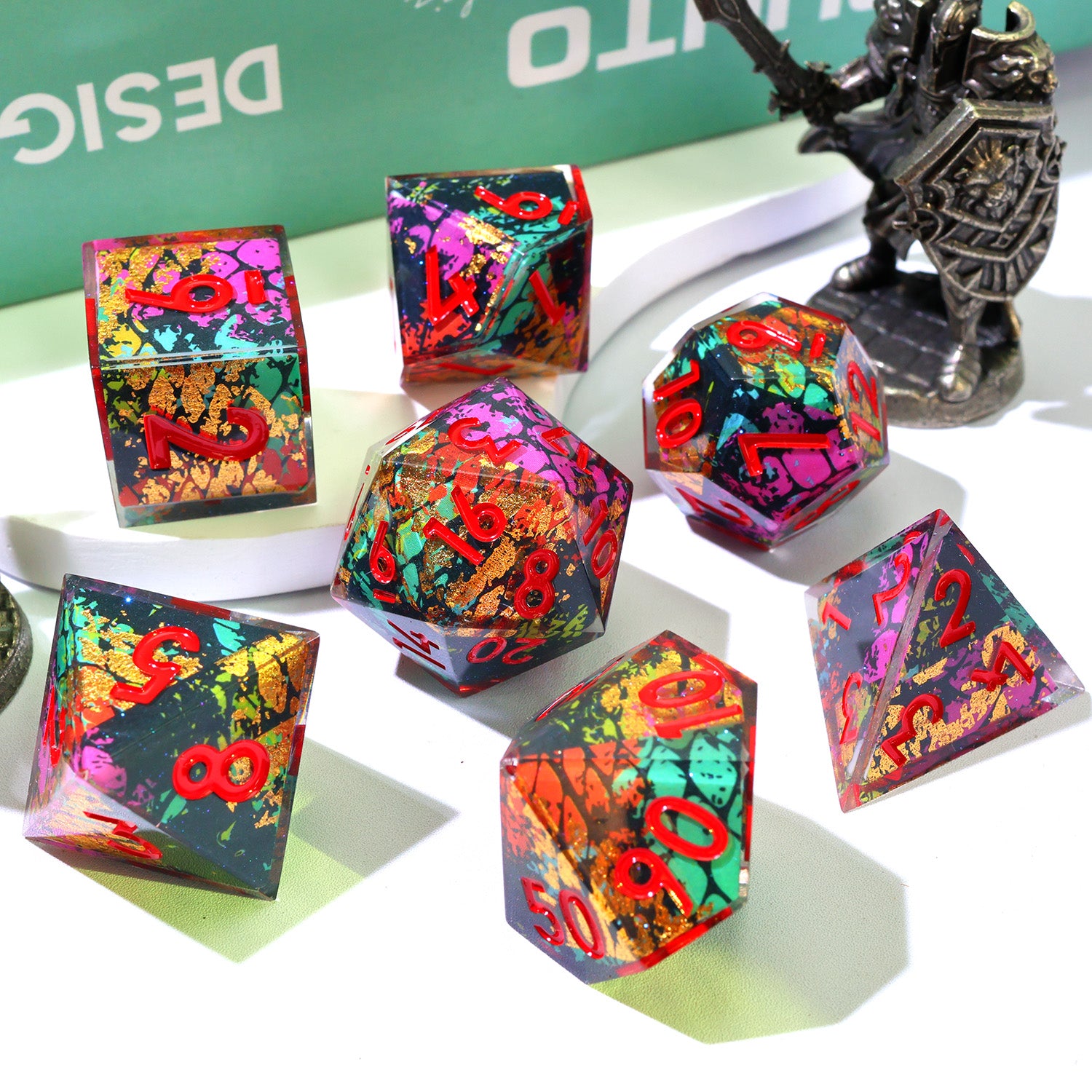 Snakeskin Sharpedge Dice Set - Awesome Dice