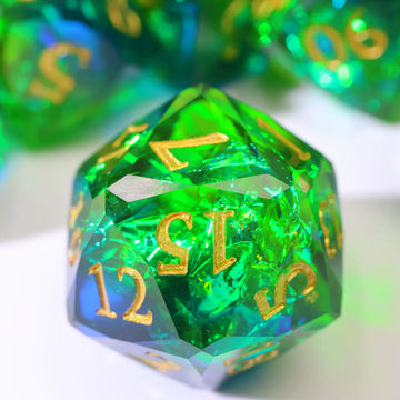 Diamond Cut 7-Dice Set: Green & Blue