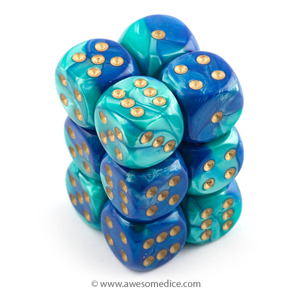 Gemini Blue-Teal 12d6 Dice Set