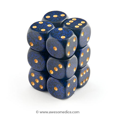 Speckled Golden Cobalt 12d6 Dice Set