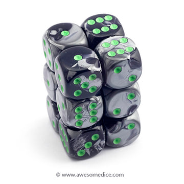 Gemini Black-Grey 12d6 Dice Set