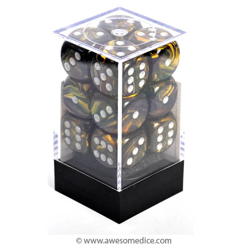 Leaf Black Gold 12d6 Dice Set