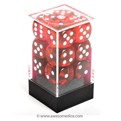 Translucent Red 12d6 Dice Set