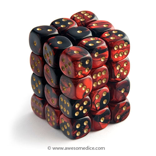 Gemini Red-Black 36d6 Dice Set