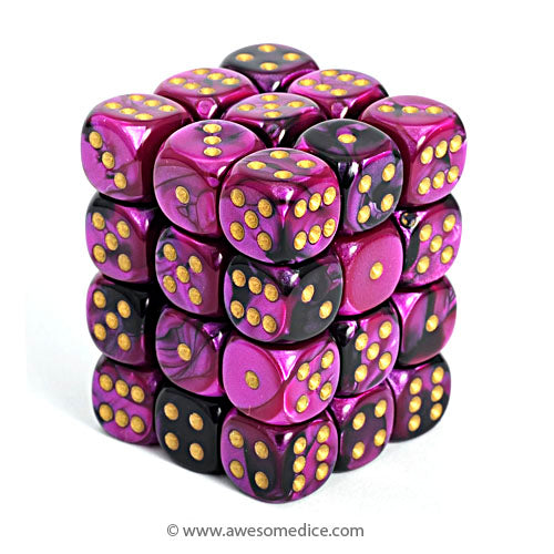 Gemini Black-Purple 36d6 Dice Set