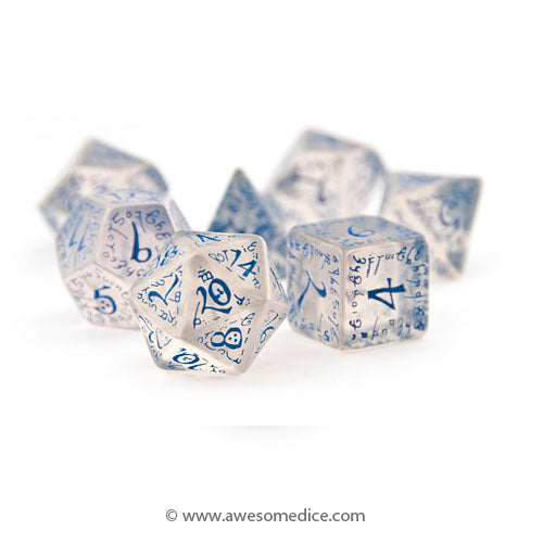 Elven Translucent Blue 7-Dice Set