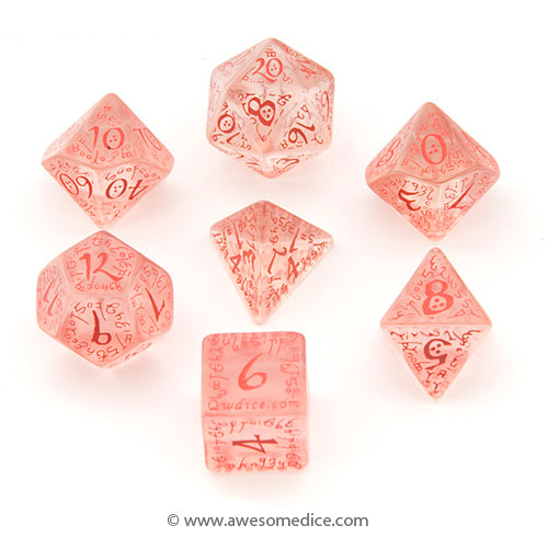 Elven Translucent Red 7-Dice Set