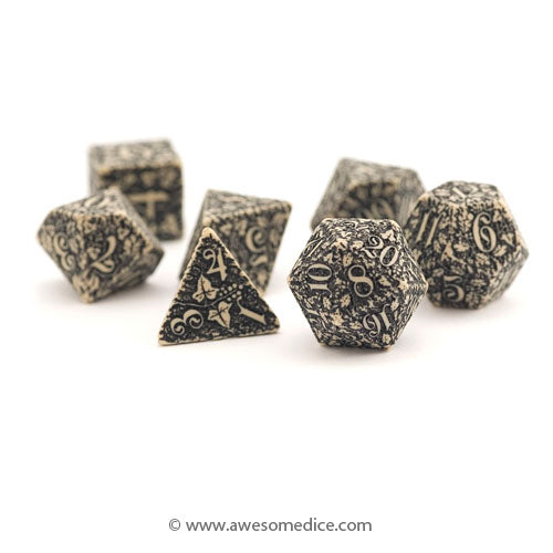 Beige Forest 7-Dice Set