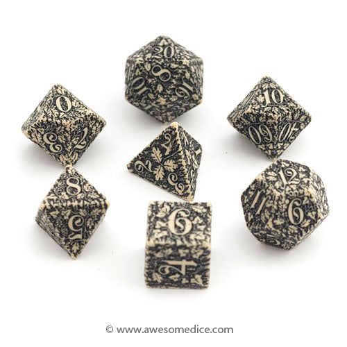 Beige Forest 7-Dice Set