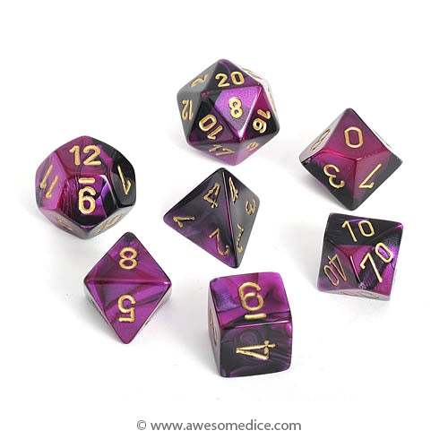 Gemini Black-Purple 7-Dice Set