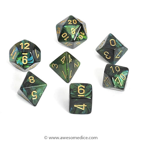 Scarab Jade 7-Dice Set