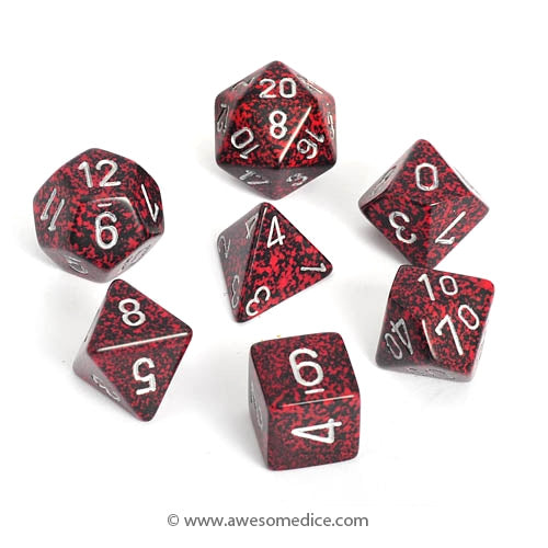 Speckled Silver Volcano 7-Dice Set