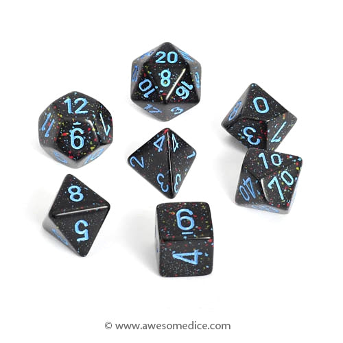 Speckled Blue Stars 7-Dice Set